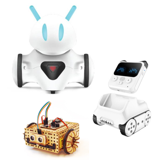 Examples of interactive robots whose movement is tracked in the projection area