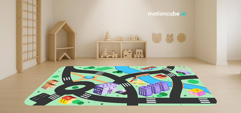 Juego de roles y aprendizaje de desplazamiento en la ciudad - Alfombras animadas Motioncube