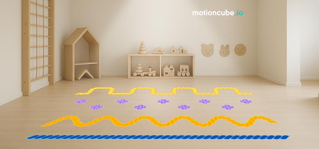 Circuitos de cuerdas para juegos de destreza y carreras - Alfombras animadas Motioncube