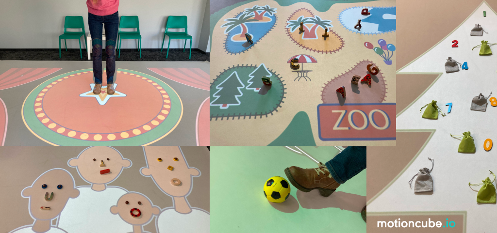 Alfombras de proyección Motioncube para actividades creativas y educativas