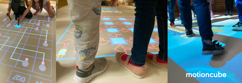 Coding in pairs on the interactive floor