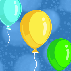 Popping balloons logo