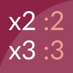 Multiply and divide up to 20 by 2 and 3 logo